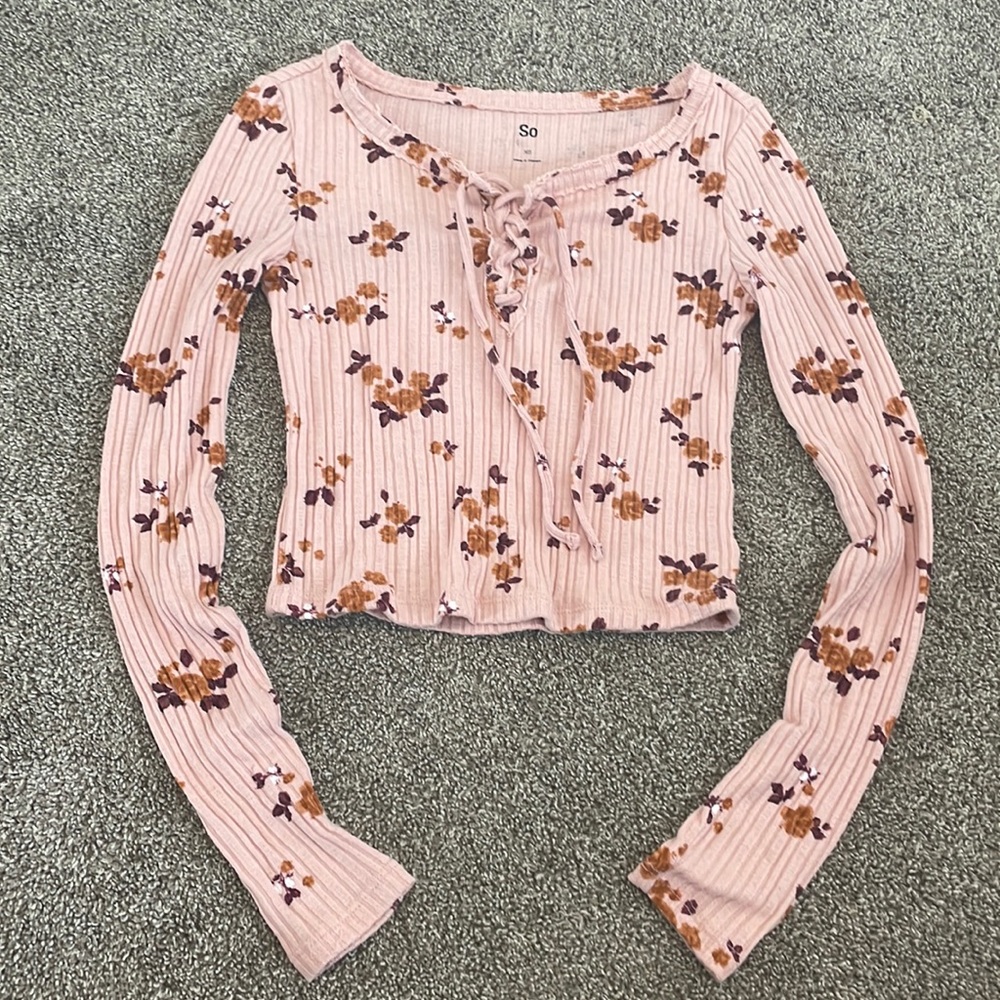 Pink floral shirt size xs